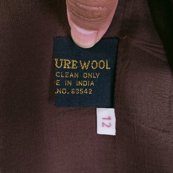 Giorgio Sant Angelo Womens Brown 100% Wool Pockets Preppy Blazer Jacket Size 12 - Picture 4 of 16